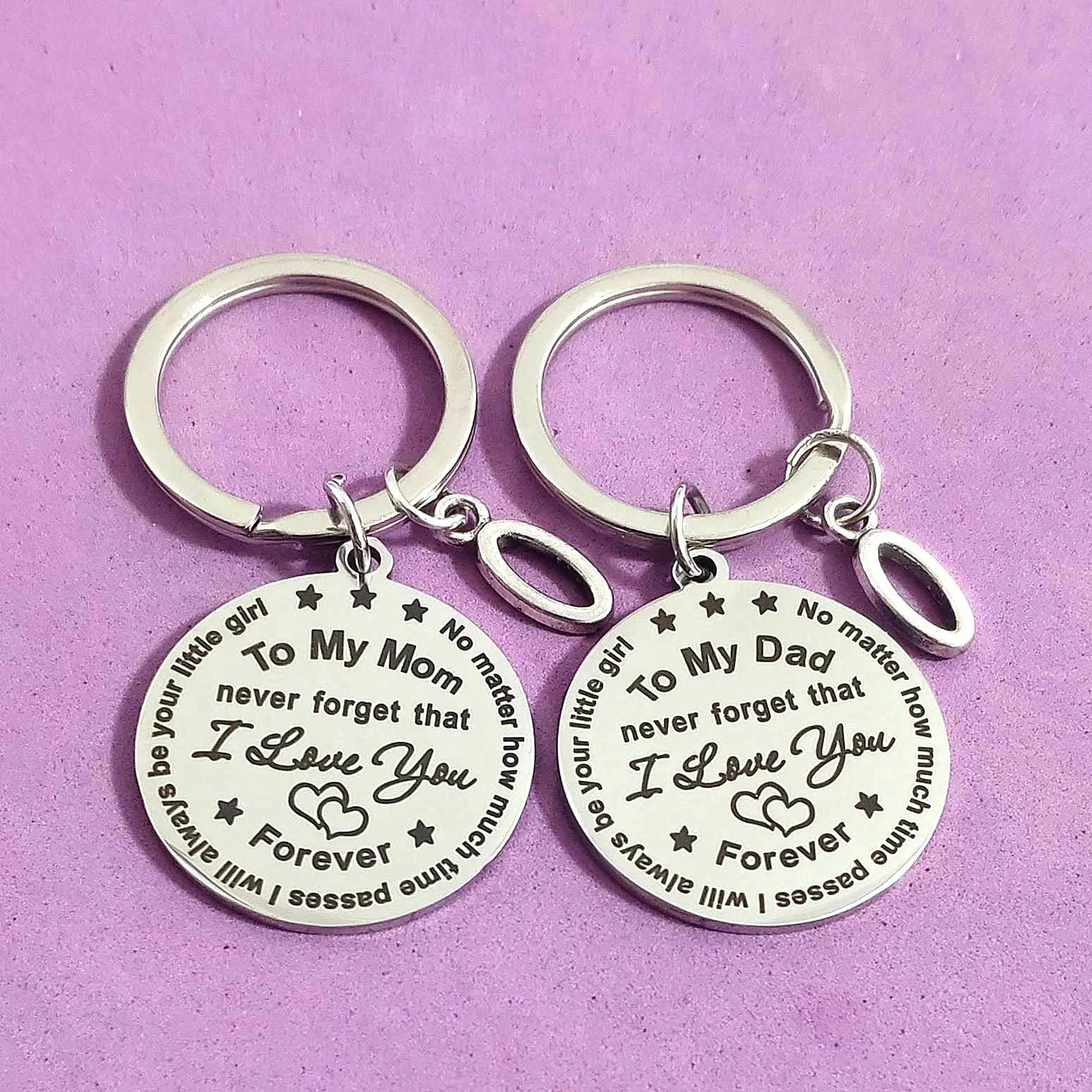 Father's Day Keychain for Car Keys 26 Letters Gift Keyring to Dad Mom Creative Be Your Girl Stainless Steel Thanksgiving Holder