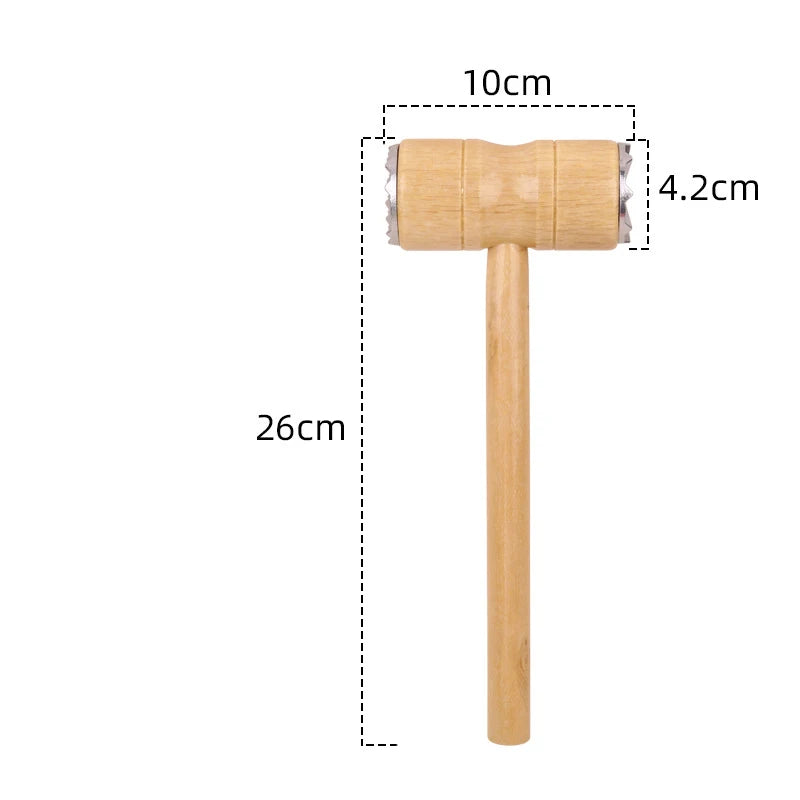 Creative High Quality Wood Loose Tenderizers Meat Hammer Pounders knock-sided for Steak Pork Kitchen Tools