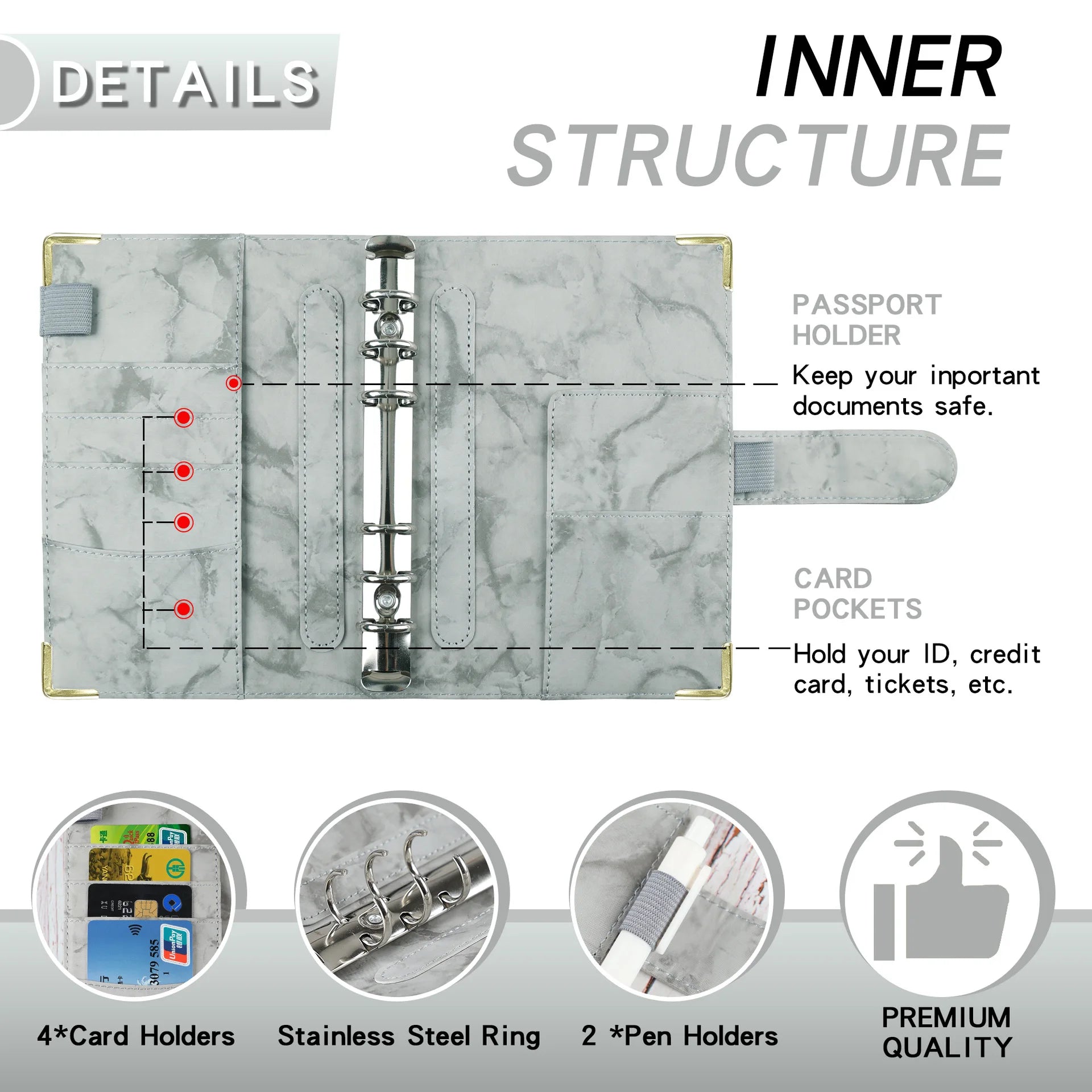 A6 Money Budget Planner Binder With Zipper Envelopes, Cash Envelopes For Budgeting, Money Organizer For A6 Cash Budget Binder