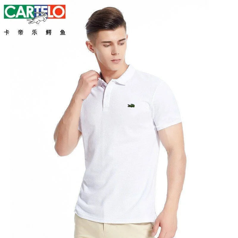 High quality men's cotton embroidered polo shirt 2023 summer new high-end breathable business casual lapel short sleeve T-shirt