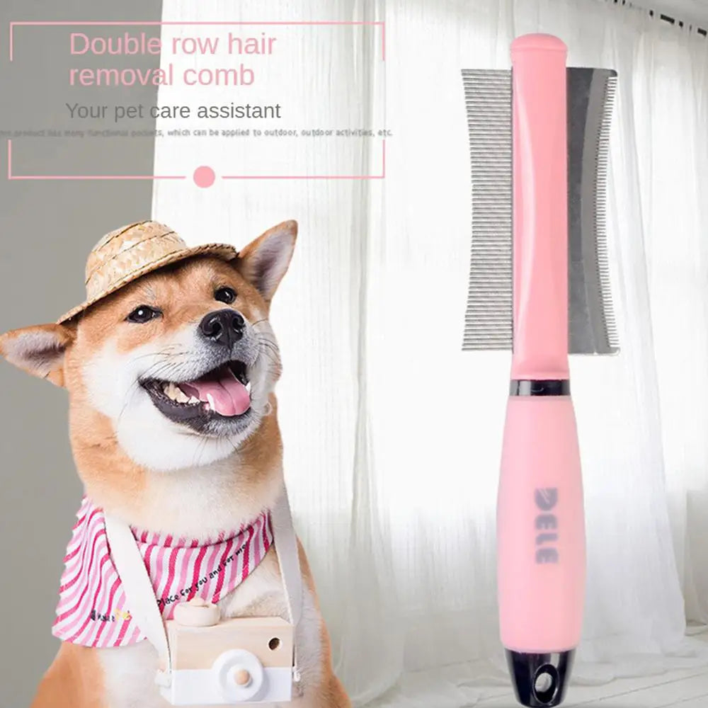 Pet Hair Comb for Cat Dog Hair Remover Double-sided Easy Deshedding Brush for Cat Grooming Tool for Long Small Hair Dog