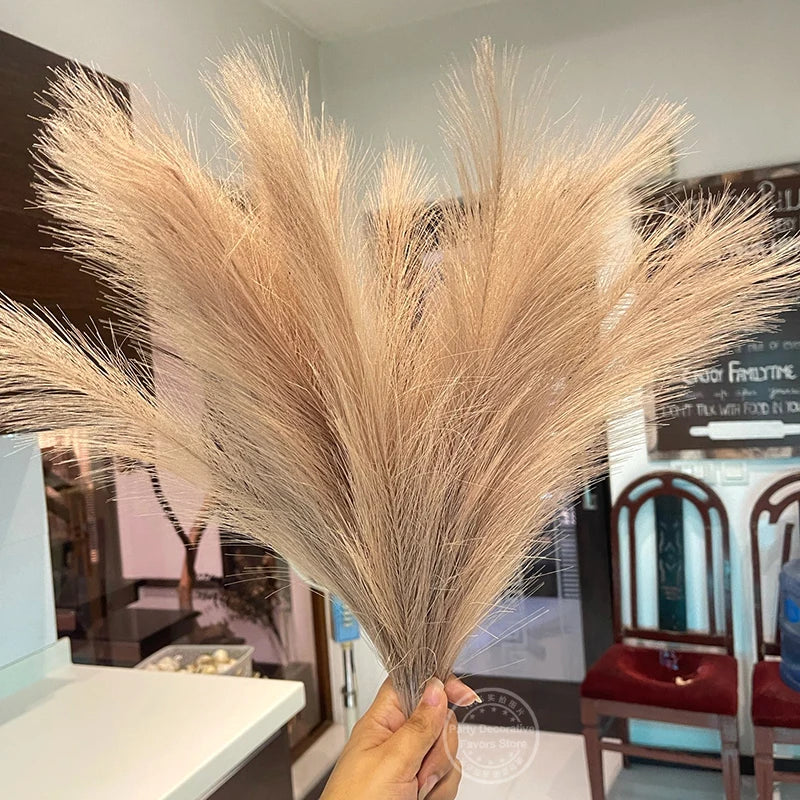 15/30Pcs Artificial Pampas Grass Bouquet Home Living Room Wedding Party Decoration Fake Plant 43cm Dried Flower Reed DIY Vase