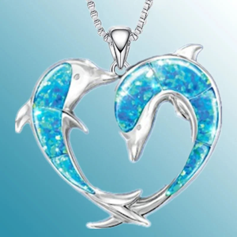 Exquisite Fashion Love Dolphin Necklace Women's Necklace Accessories Party Wedding Mother's Day Anniversary Gift Jewelry