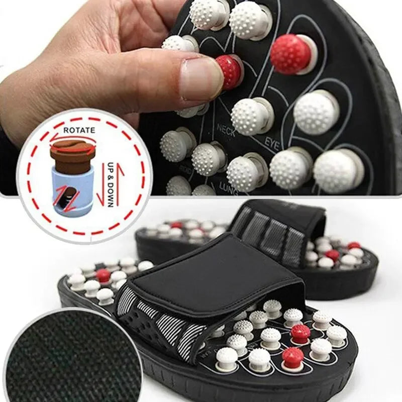 New Feet Massage Slippers Foot Reflexology Acupuncture Therapy Massager Walk Stone Shoes Acupuncture Cobblestone Massager