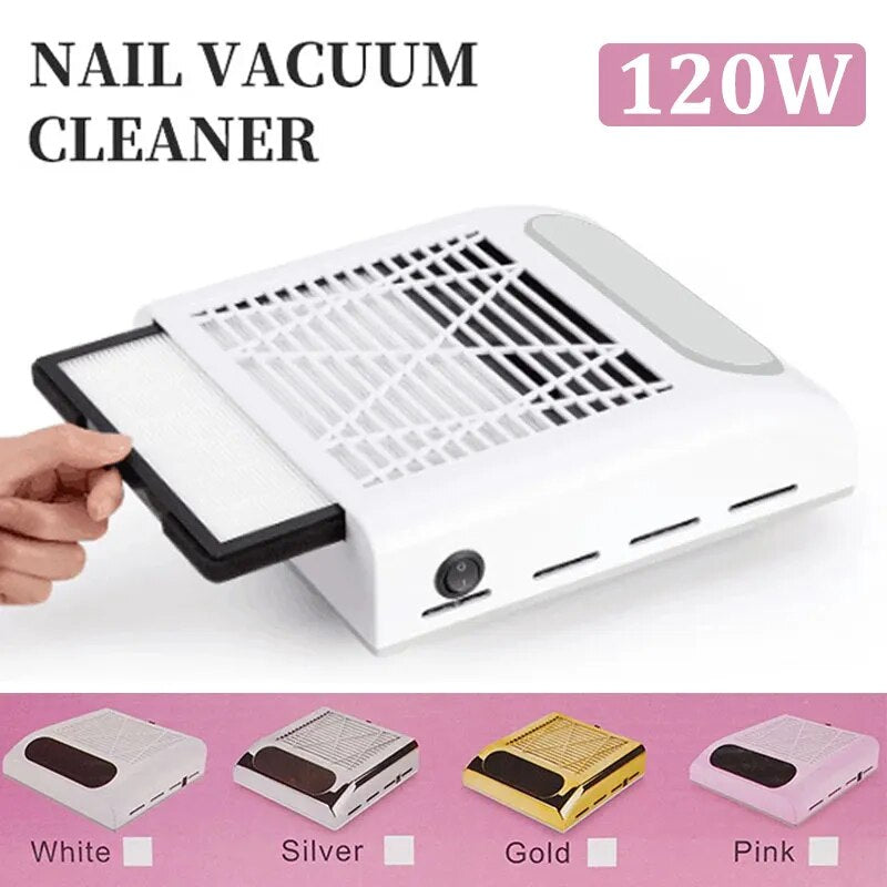 Nail Dust Collector Fan Vacuum Cleaner Manicure Machine Tools With Filter Strong Power Nail Art Tool Nail Vacuum Cleaner - RY MARKET PLACE