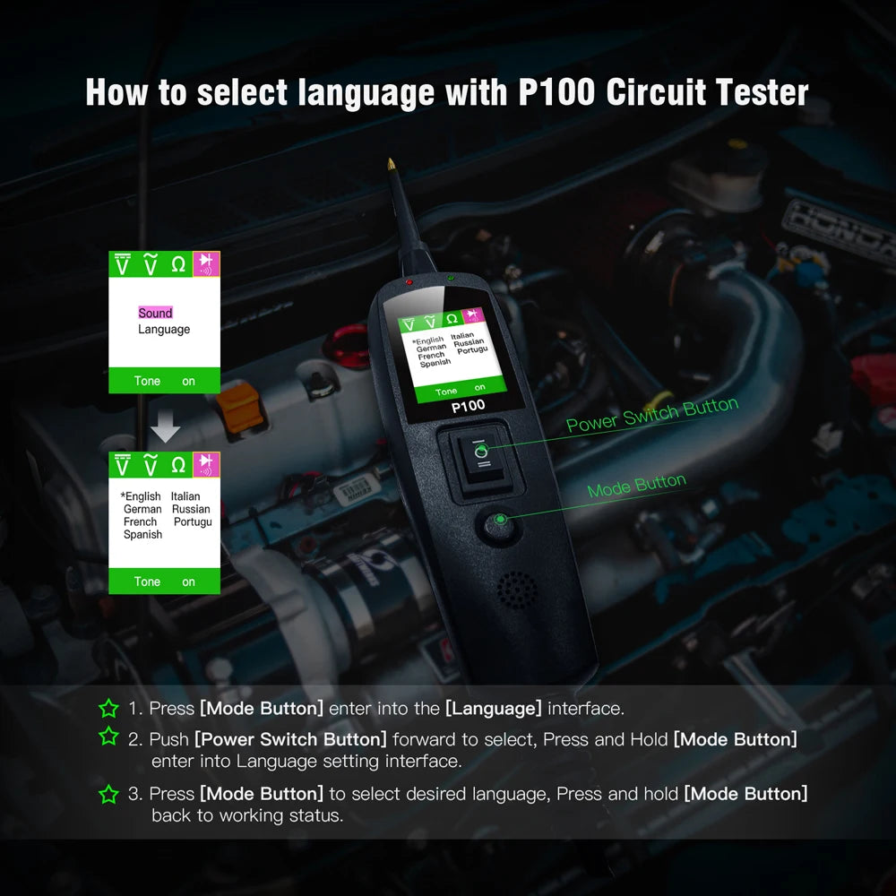 Automotive Circuit Tester Power Circuit Probe Kit Voltage/Resistant Testing 12/24V Over-Load/Short Circuit Car Diagnostic Tool