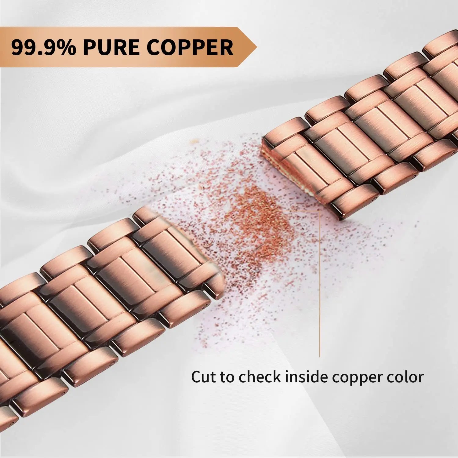 3X Strength Copper Bracelets for Men Pure Copper Magnetic Bracelet with 3 Row Neodymium Magnets Adjustable Length Gifts for Men