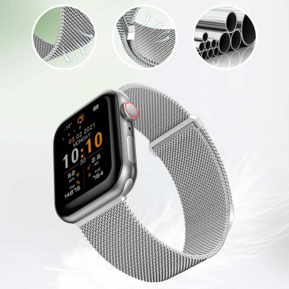 Milanese Loop Strap for Apple Watch Band 44mm 40mm 45mm 41mm 42mm 38mm Ultra 49mm 45 44 mm Bracelet iWatch Series 3 4 5 6 SE 7 8