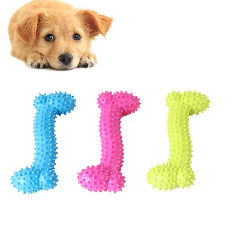 Pet Dog Toys Rubber Sounding Bone Toy Puppy Molars Rubber Ball Play For Teeth Training Pet Thermal Plastic Chewing Toys TPR