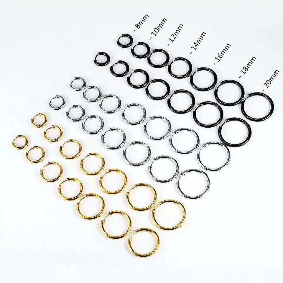 1Pairs/2Pcs Small Hoop Earrings Women Men Gold Silver Color Stainles Steel Round Circle Pendientes Mujer 2023 Anti-allergy