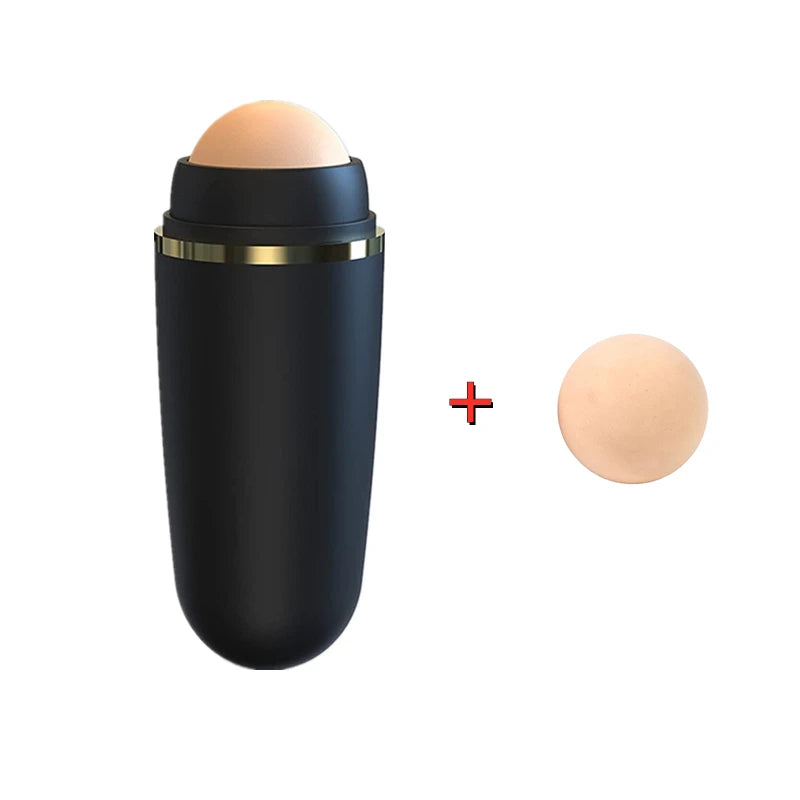 2 in1 Oil Absorbing Roller Natural Volcanic Stone Face Massage Body Stick Makeup Skin Care Tool Facial Pores Cleaning Oil Roller