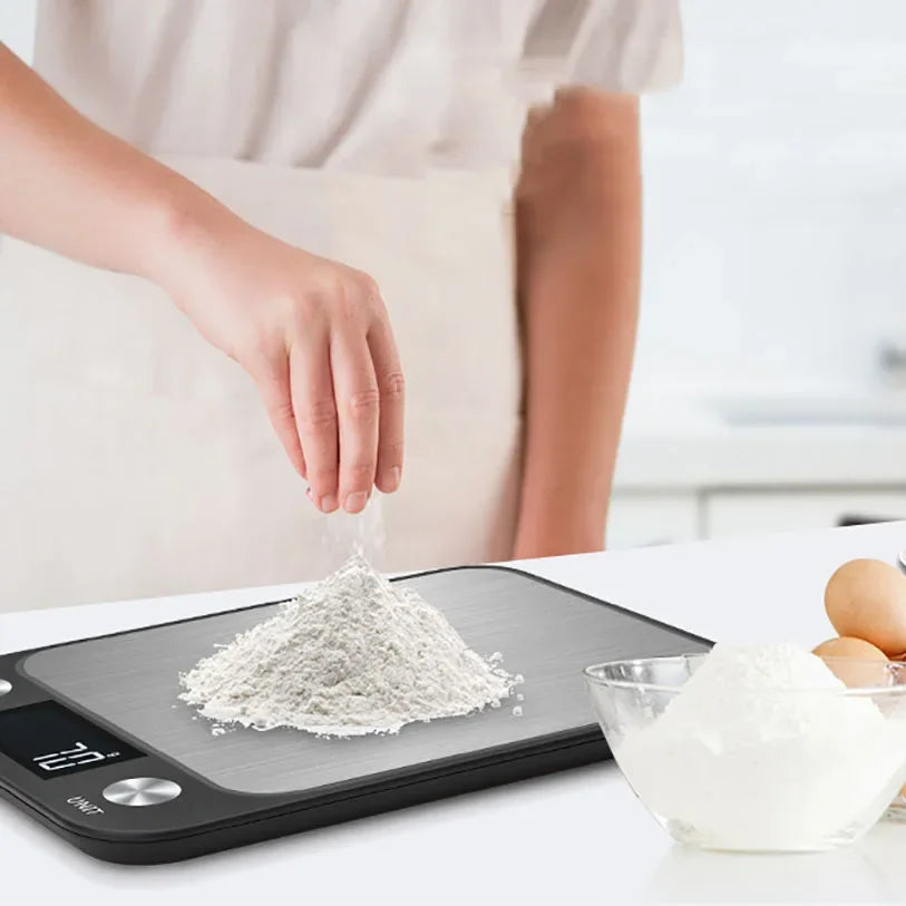 15kg/1g Kitchen Scale Food Scale Stainless Steel Kitchen Scale Waterproof Scale Digital Food Baking Milk Vegetable Weight Scales