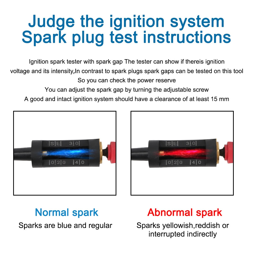 0-6000RPM 12V Spark Plug Tester Diagnostic Tool Analyzer Ignition System Test Motorcycle Truck Gasoline Vehicles Car Accessories