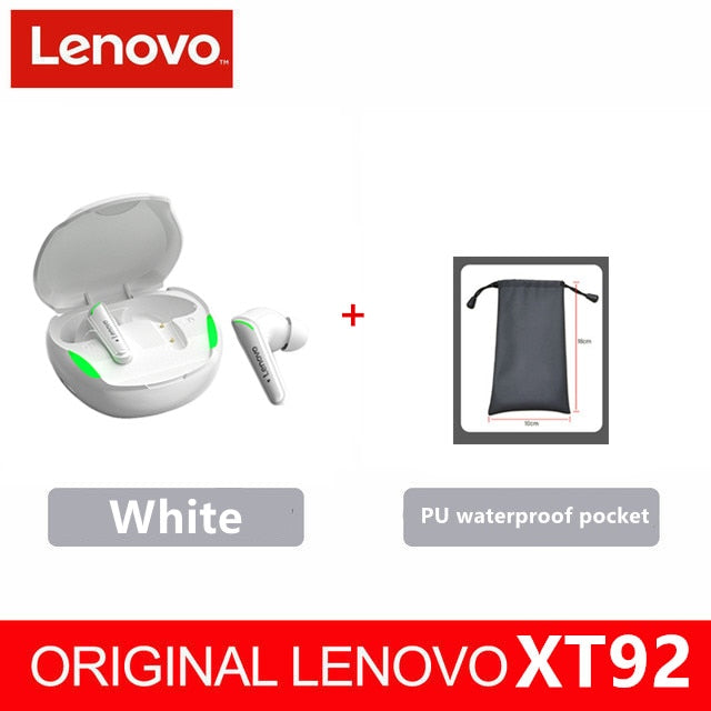 Lenovo XT92 TWS Gaming Earbuds Low Latency Bluetooth Earphones Stereo Wireless 5.1 Bluetooth Headphones Touch Control Headset - RY MARKET PLACE