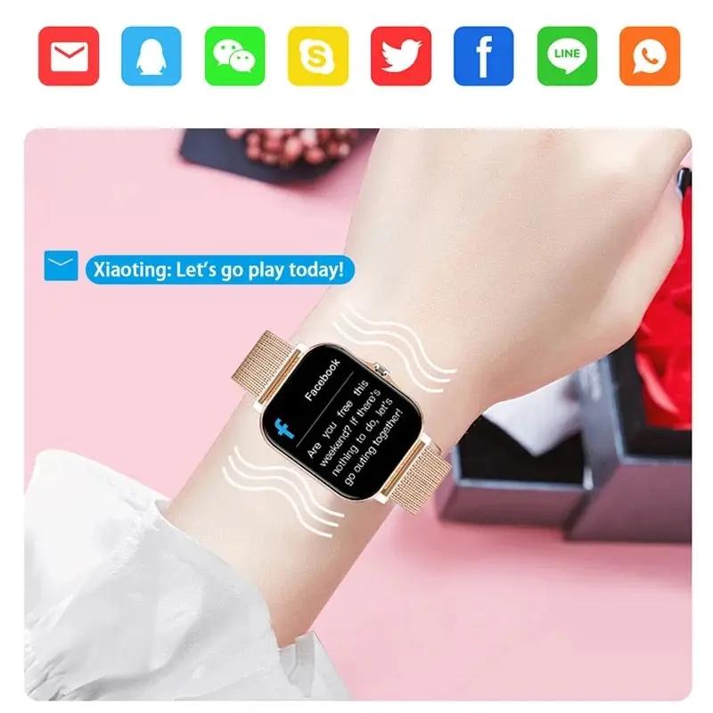 For Xiaomi Samsung Android Phone 1.69" Color Screen Full Touch Custom Dial Lady Watch Bluetooth Call 2023 Women Smart Watch Men - RY MARKET PLACE