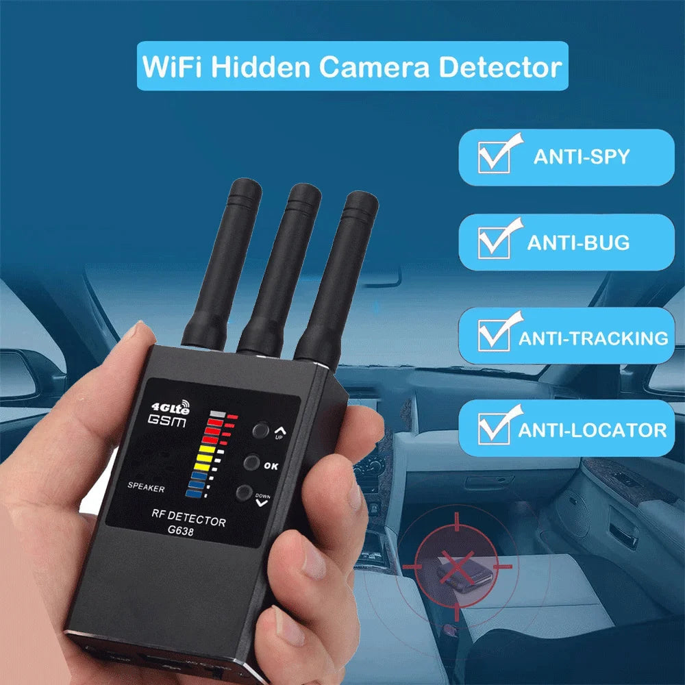 G638 Anti Spy Wireless RF Signal K18 19 Detector GSM GPS Tracker Hidden Camera Eavesdropping Device Professional Version