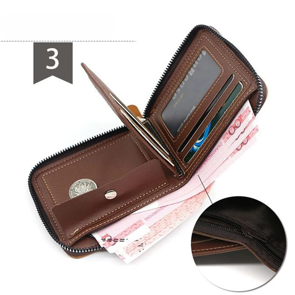 Card Wallet Men Personalized Father's Day Gift Cardholder Wallet For Men Soft Leather Card Holder PU Leather Money Bag