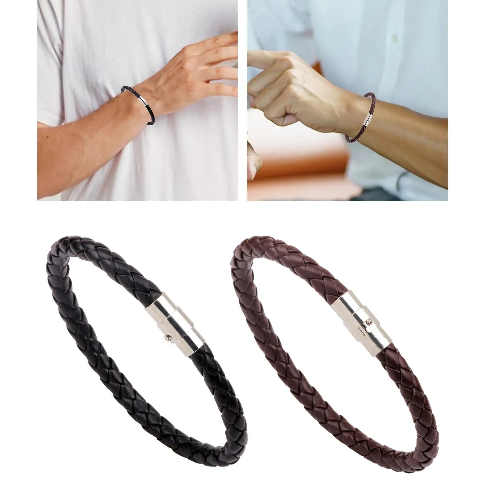 Leather Bracelet for Men Women Stylish Women Men PU Leather Wristband for Mother's Day Shopping Father's Day Holidays Street