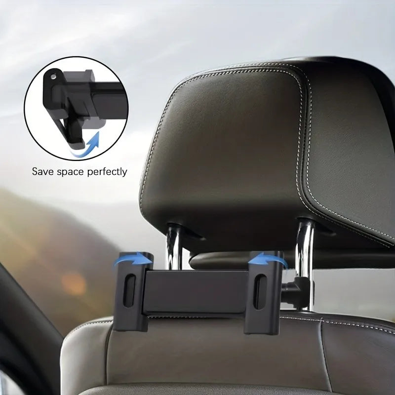 Car Tablet Holder, Headrest Mount Adjustable Stand Cradle Compatible With 5" To 12.9" Cell Phones And Tablets