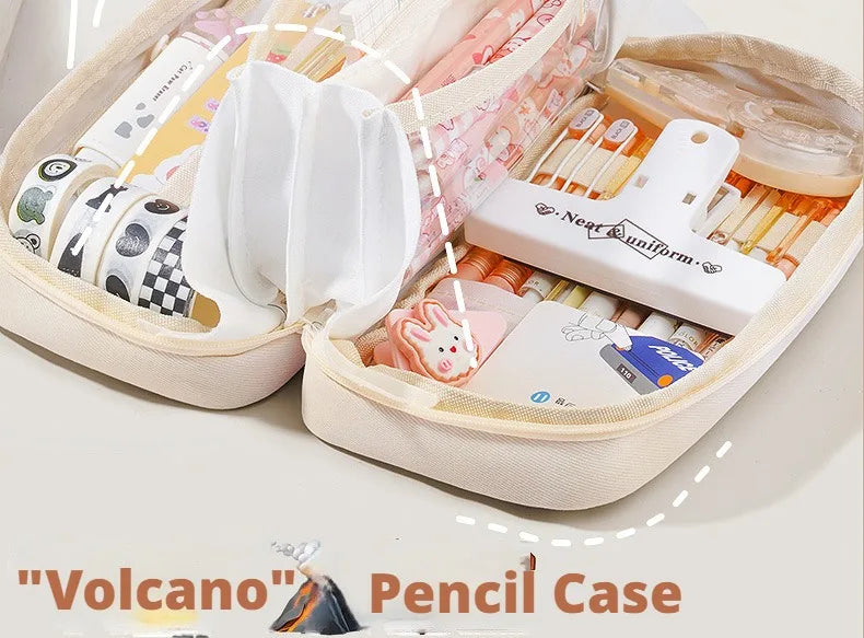 Large Capacity Pencil Case 6 Layers 180-Degree Open Design Pencil Organizer Perfect for Office School and Home Use