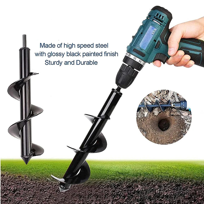 Drill Head for Digging Hole for Garden Planting Farm Agricultural Spiral Drill Bit Loose Soil Alloy Ground Drill Short Rod Plant