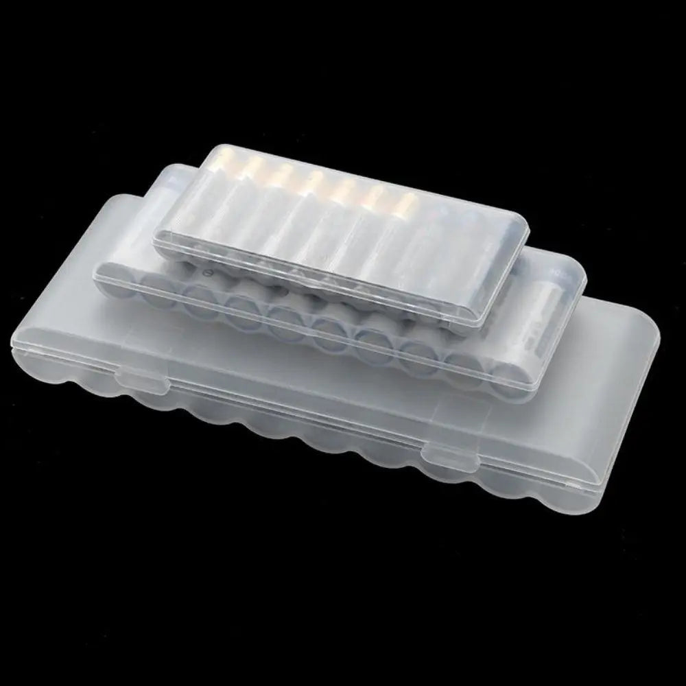 For AAA/AA/18650 10 Slots Battery Storage Box Battery Container Clear Hard Plastic Battery Case Waterproof Durable Organizer