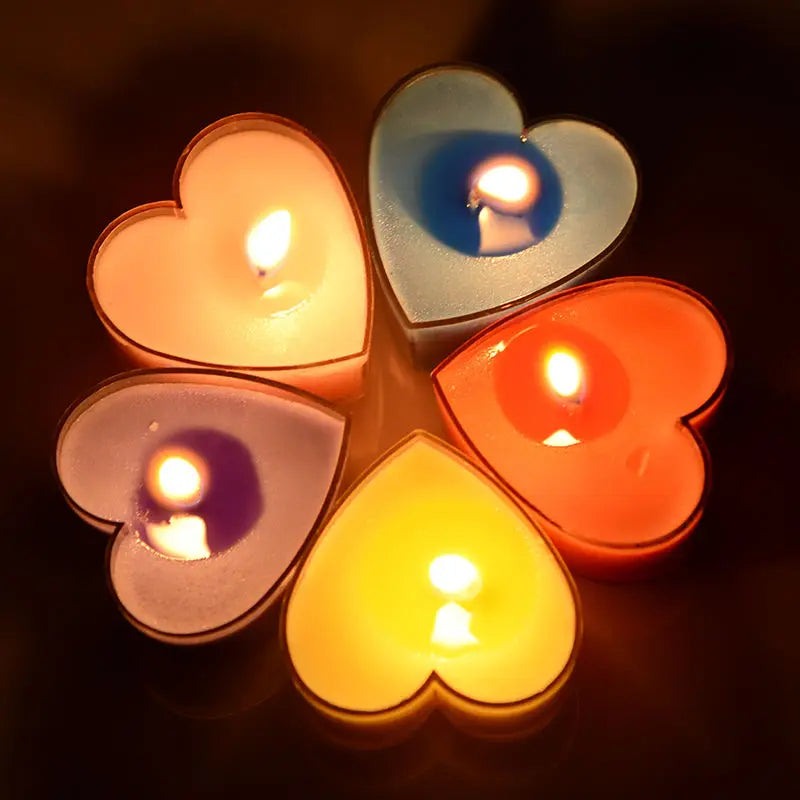 9Pcs Scented Wax Candle For Valentine Day Gift Home Christmas Party Wedding Decoration Heart-shaped Fragrance Candles