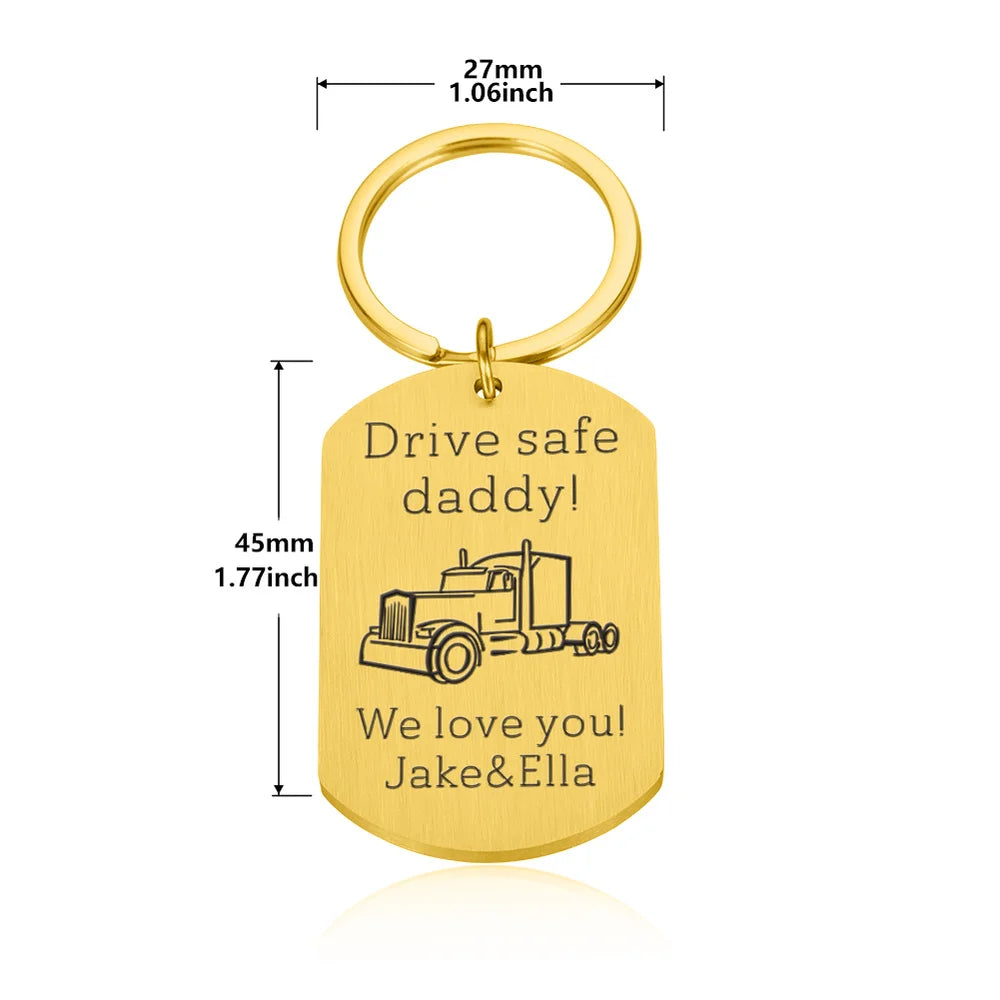 New Father's Day Gift for Dad Keychain Driving Safety Dad's Birthday Valentine's Day Mother's Day Gift Jewelry Accessories