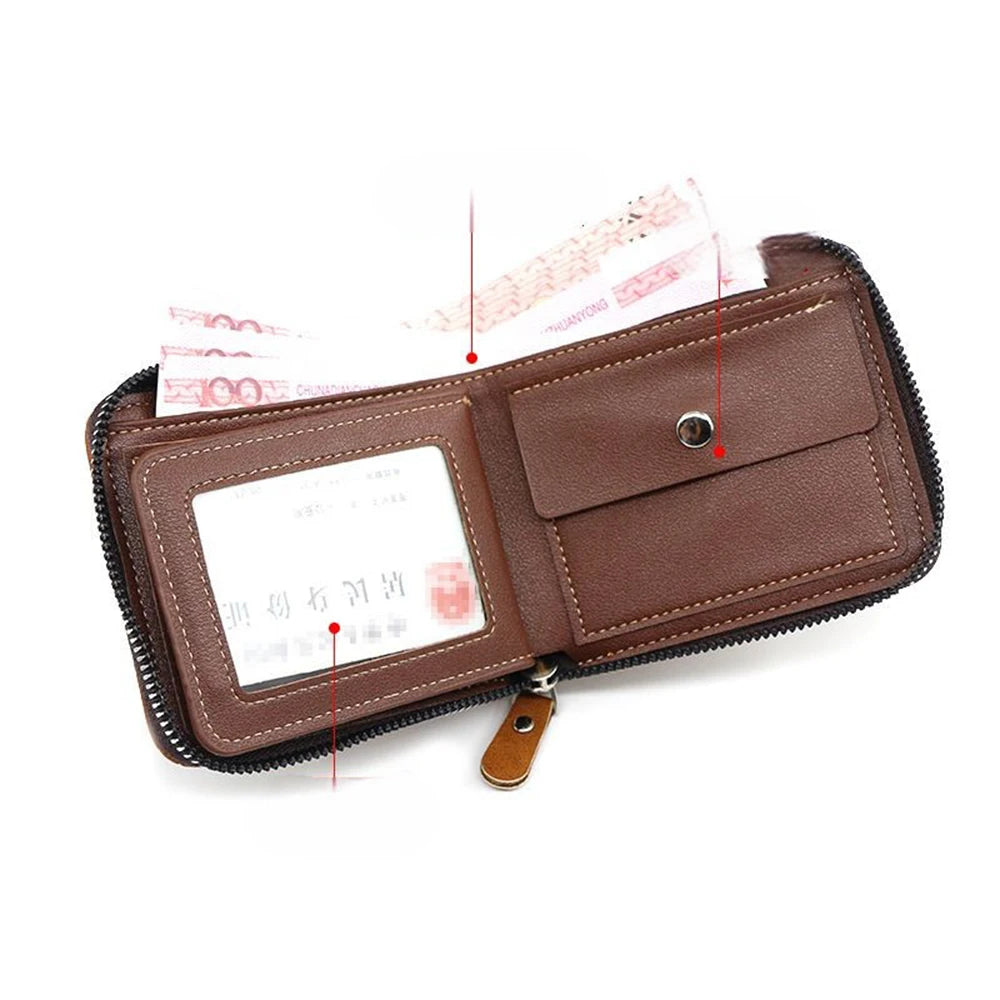 Card Wallet Men Personalized Father's Day Gift Cardholder Wallet For Men Soft Leather Card Holder PU Leather Money Bag