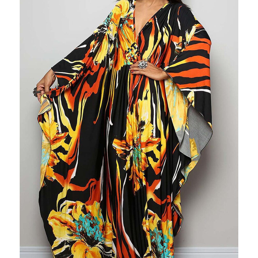 New Cover-up Over size Print Bohemian Maxi Dress Summer Swimsuit Cover Up 2023 Robe De Plage Pareos Long Dress BeachwearTunic - RY MARKET PLACE