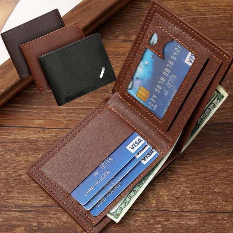 Men Wallet Money Bag Fashion PU Soft Wallet Card Holder Hasp Coin Pocket Purse Multi-card Personalized Father's Day Gifts