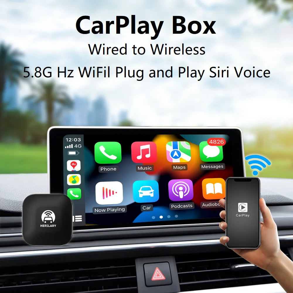 CarPlay Box Plug and Play Wireless Adapter USB Mirror Cast Screen Navigation Car CarPlay Box A Special Device for Iphones