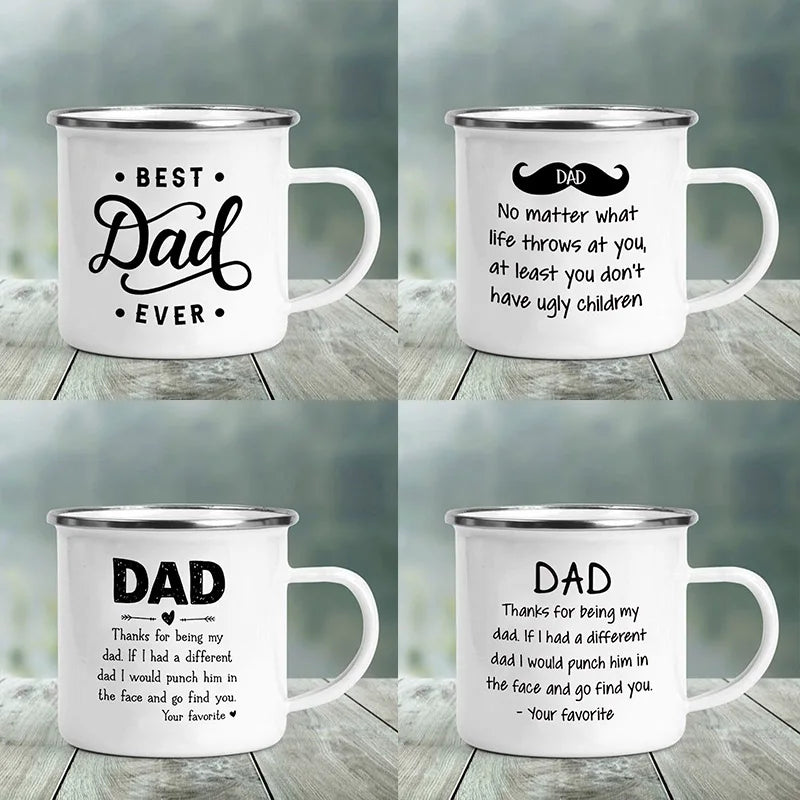 Best Dad Print Funny Enamel Creative Coffee Cups Camping Mugs Handle Drinkware Vacation Mug The Best Father's Day Gifts for Men