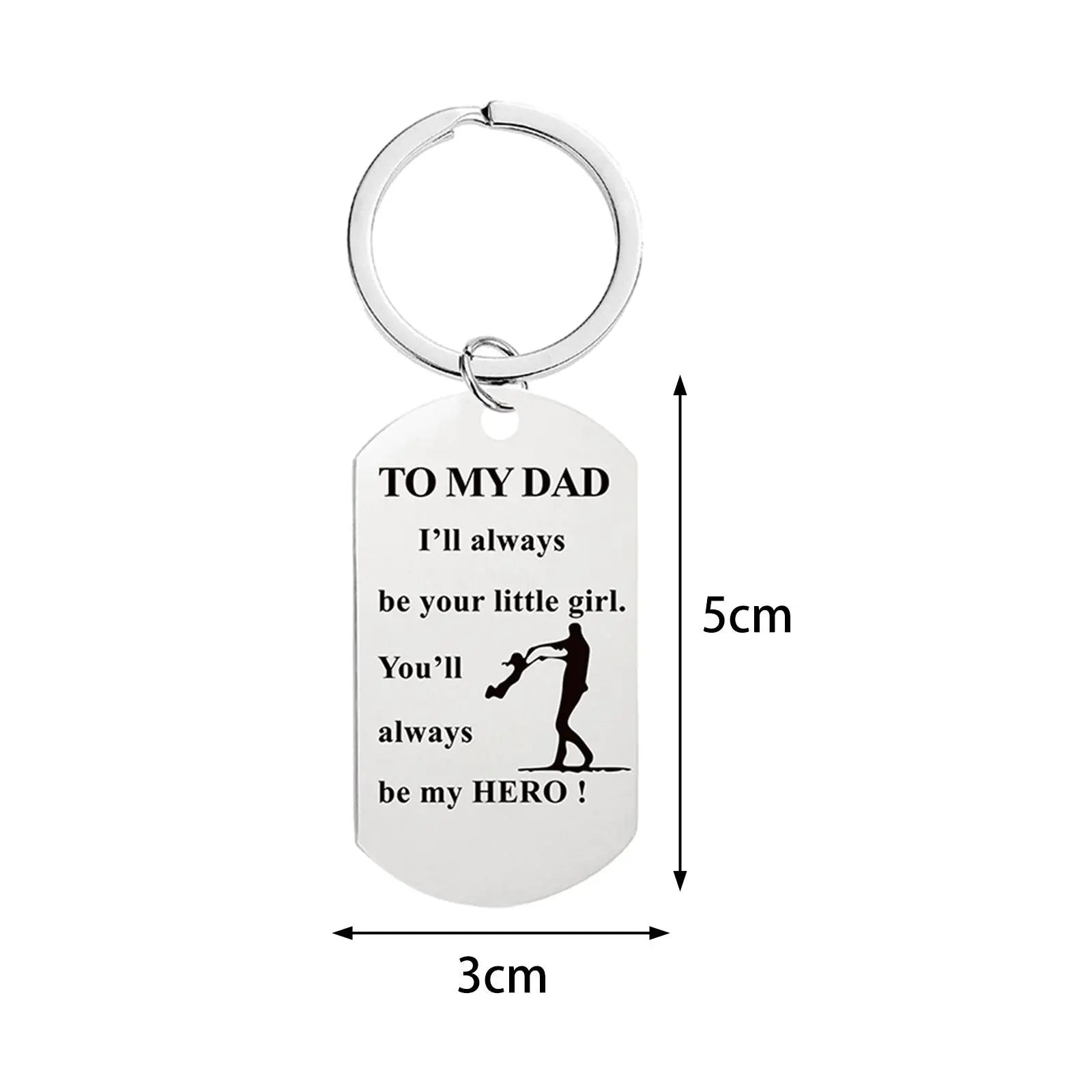 Keychain Key Rings Holder Father's Day Gift Simple Charm Daughter Father's Day Keychain for Father Anniversary Men Husband Daddy