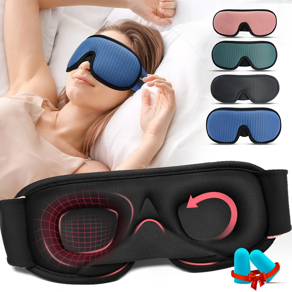 3D Sleeping Mask Blocking Light Sleep Eye Mask Memory Foam Eyeshade Soft Padded Slaapmasker EyePatch Travel Sleeping Aid