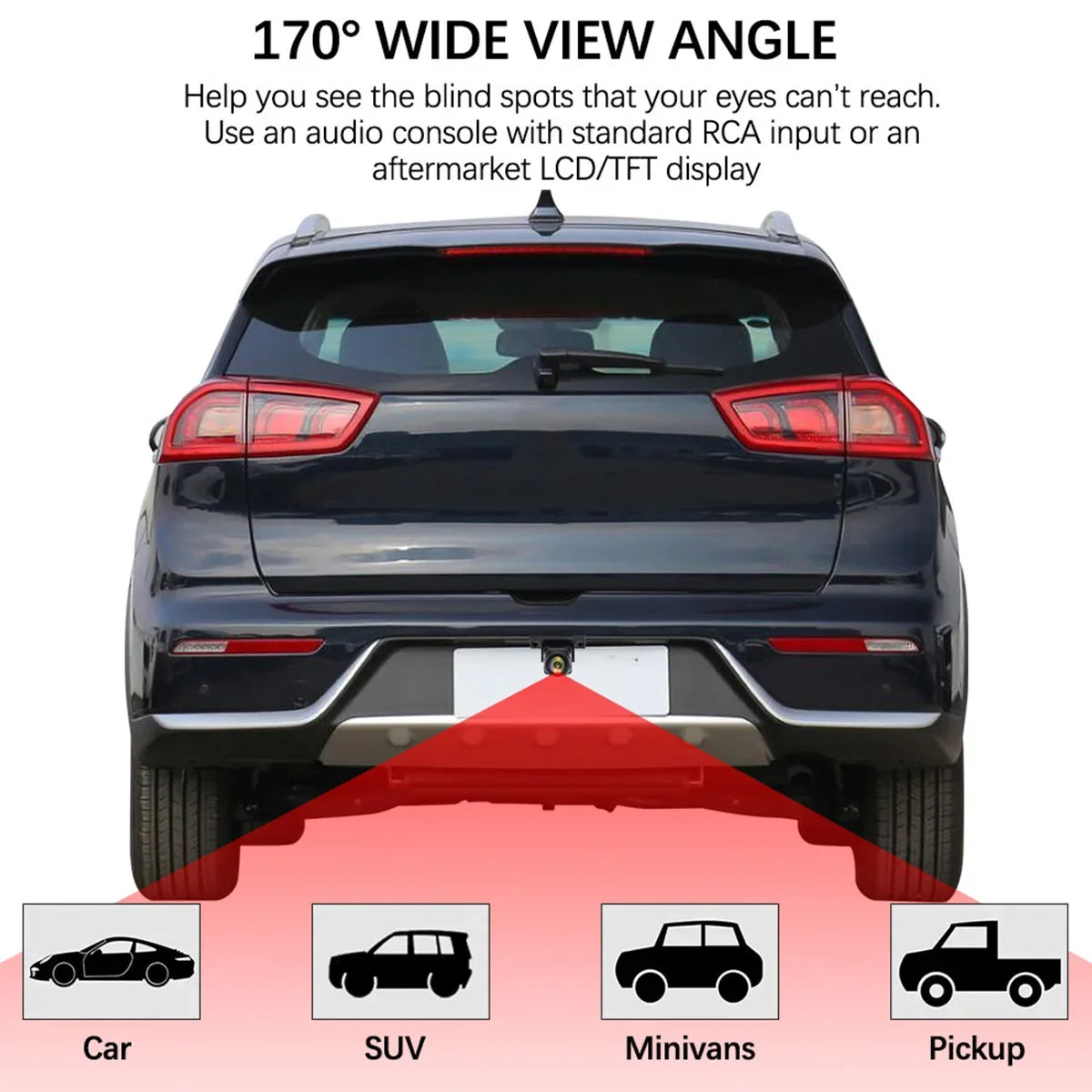1080P Car Rear View Camera 170° Wide Angle Adjustable Anti-Interference Night Vision Waterproof Auto Parking Backup Camera New