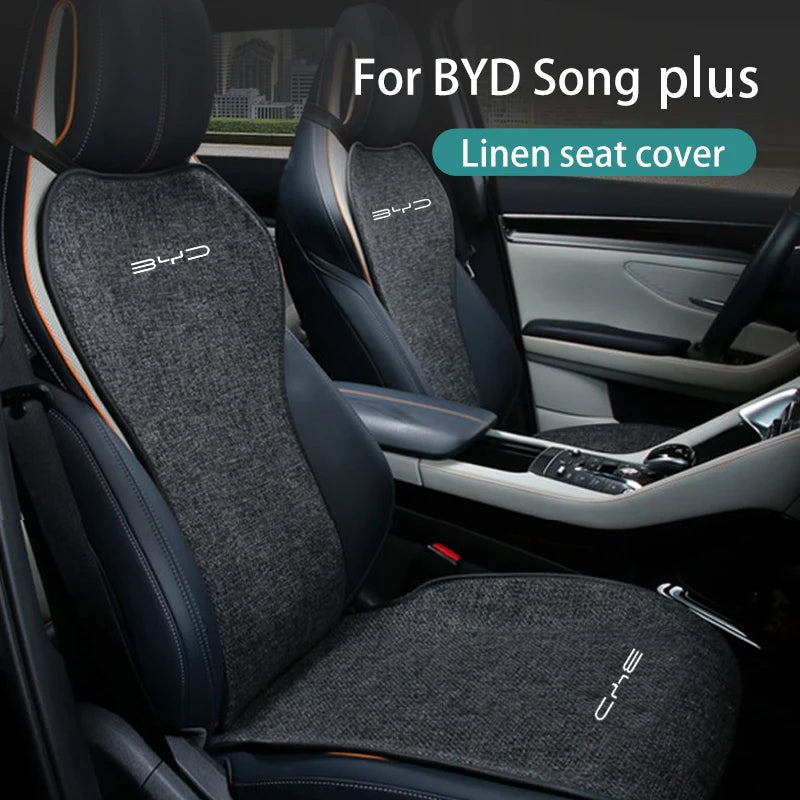 car seat cover cushion For BYD song plus DMI EV 2023 2022 2024 summer linen seat cover Cool and breathable seat car accessories