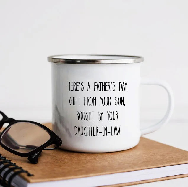 Best Father In Law Ever Letter Enamel Coffee Mugs Funny Beer Drink Camping Cup Gift for Father In Law Creativity Fathers Day Mug