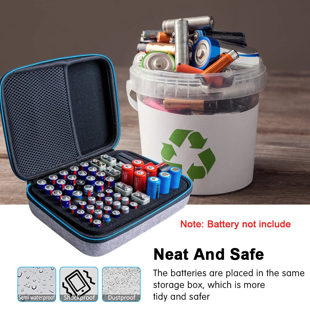 Portable EVA Shockproof Protective 18650/AA/AAA/9V Battery Holder Storage Box Case/Organizer/Container 18650 6F22 Rangement Pile