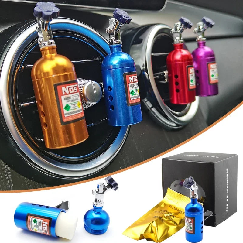 NO S Car Air Freshener Blue Billet Aluminium Scent Car Air Vent Perfume Fragrance Refill Freshener Car Accessories Decorate