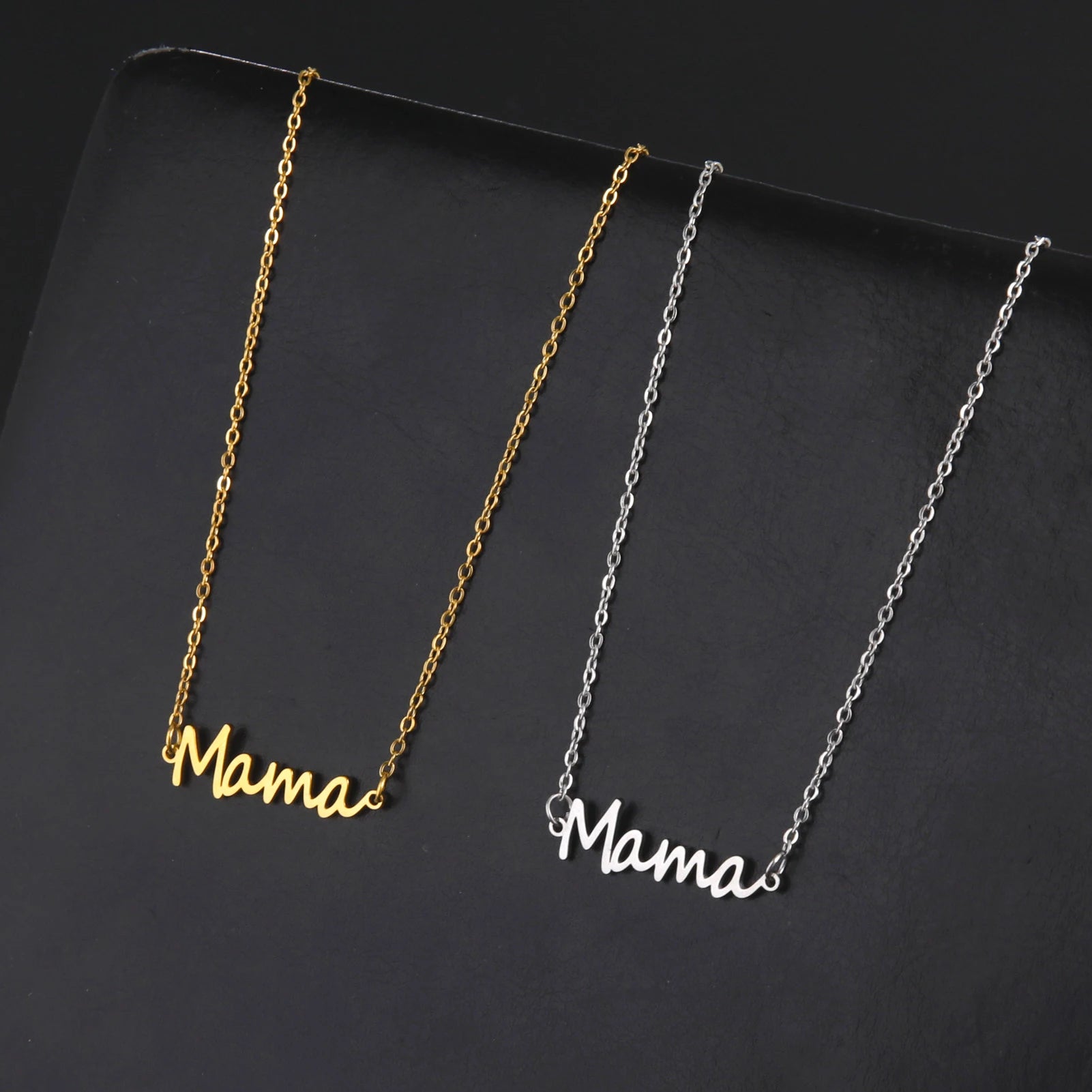 Mother's Day chain Mama Letter Pendant Stainless Steel gold color Necklace for Women Family Fashion Jewelry Exquisite gift