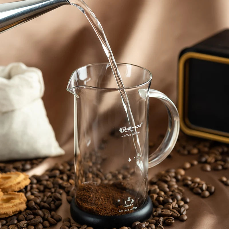 GIANXI French Press Coffee Pot Stainless Steel Glass Coffee Maker Multifunctional Hand Punch Pot Coffee Accessories