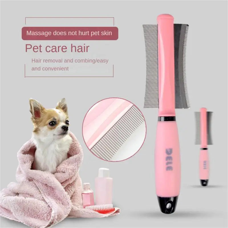 Pet Hair Comb for Cat Dog Hair Remover Double-sided Easy Deshedding Brush for Cat Grooming Tool for Long Small Hair Dog