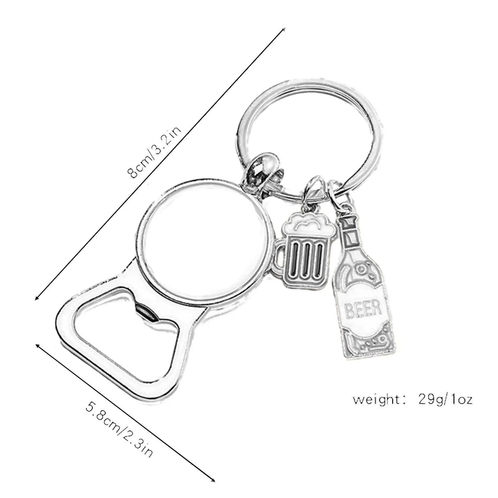 Bottle Opener Keychain Car Key Chain Charm Dad Keychain Key Holder Hanging Decoration Portable Metal Keyring Father's Day Gift