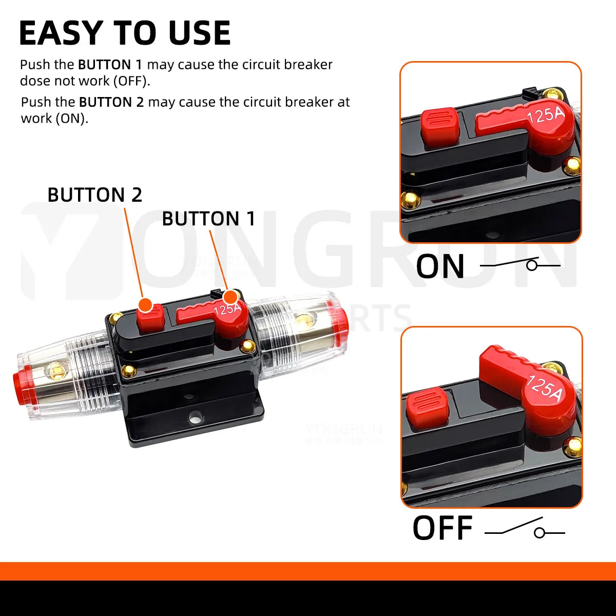 20A to 150A Circuit Breaker with Manual Reset for Car Audio System Waterproof Marine Circuit Breaker Reset Fuse 12V48V DC