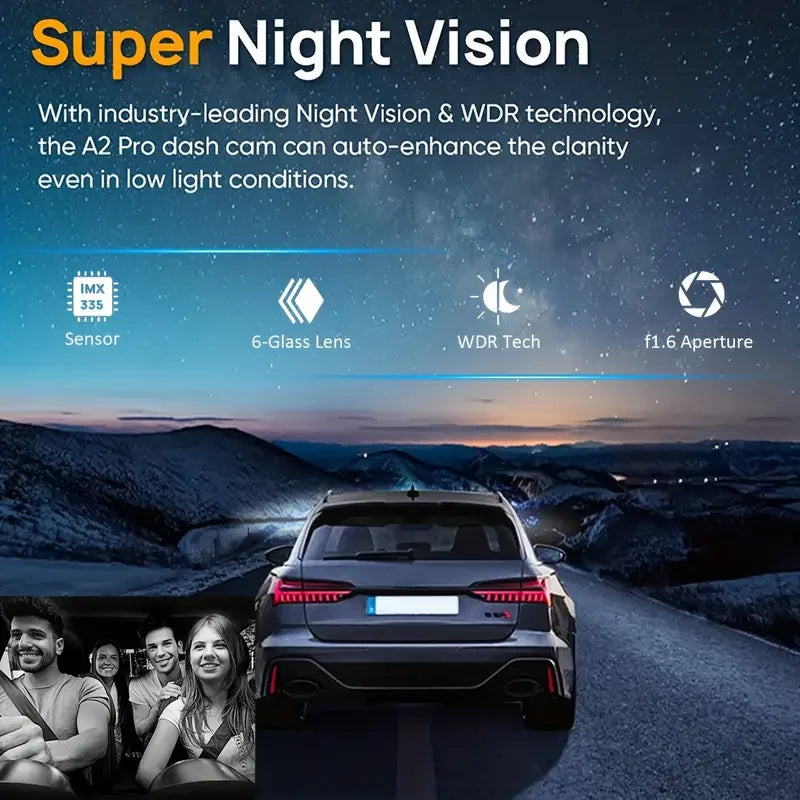 Car DVR Wide-angle 2-record High-definition Night Vision 1080P Driving Recorder Suction Cup 2-lens Car Front and inside Video