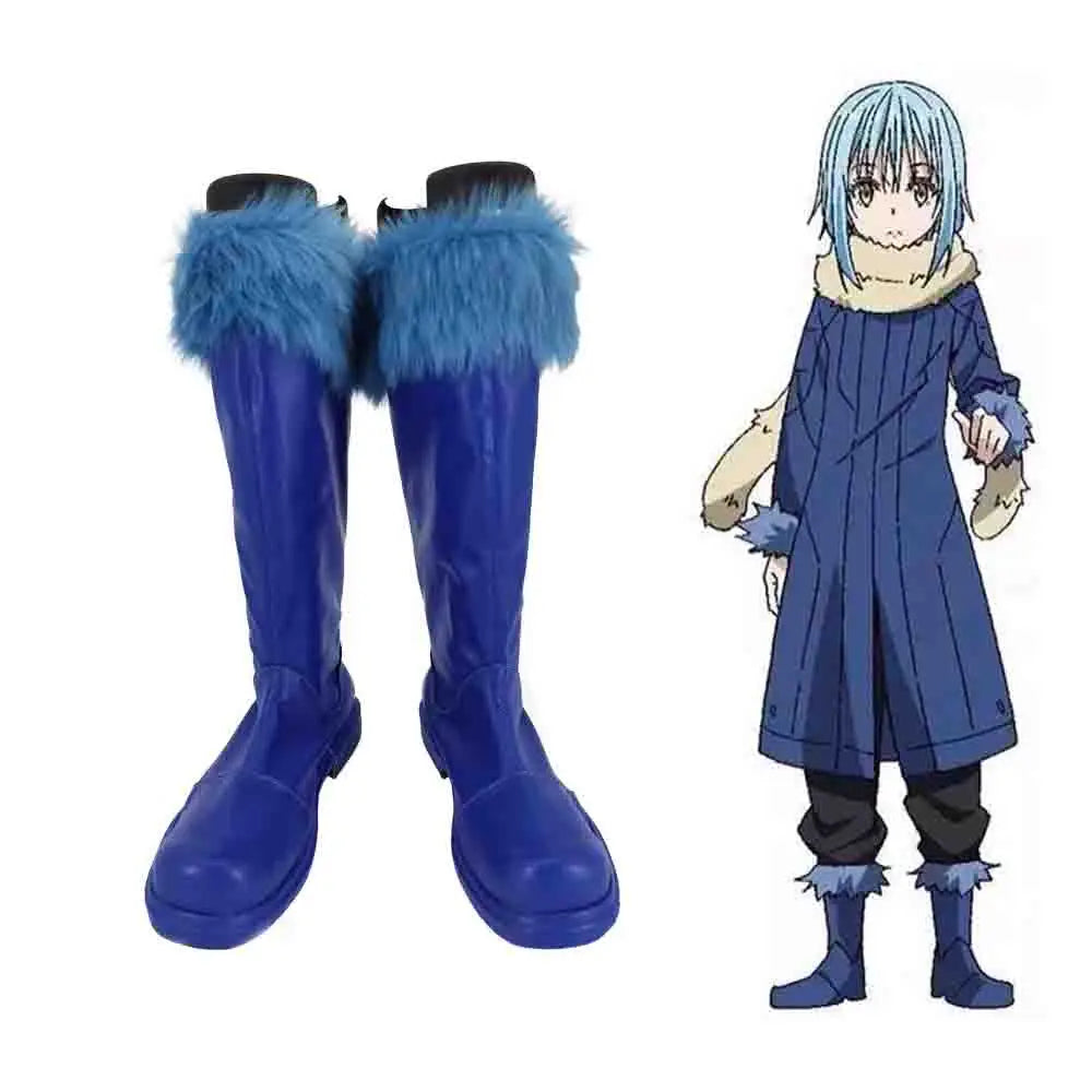 Anime That Time I Got Reincarnated as a Slime Rimuru Tempest Cosplay Shoes Blue Leather Boots Halloween Party Costumes Accessory