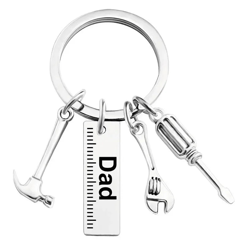 Fashionable and Creative Dad Letter Keychain Hammer Screwdriver Wrench Keychain Handbag Decoration Pendant Father's Day Gift