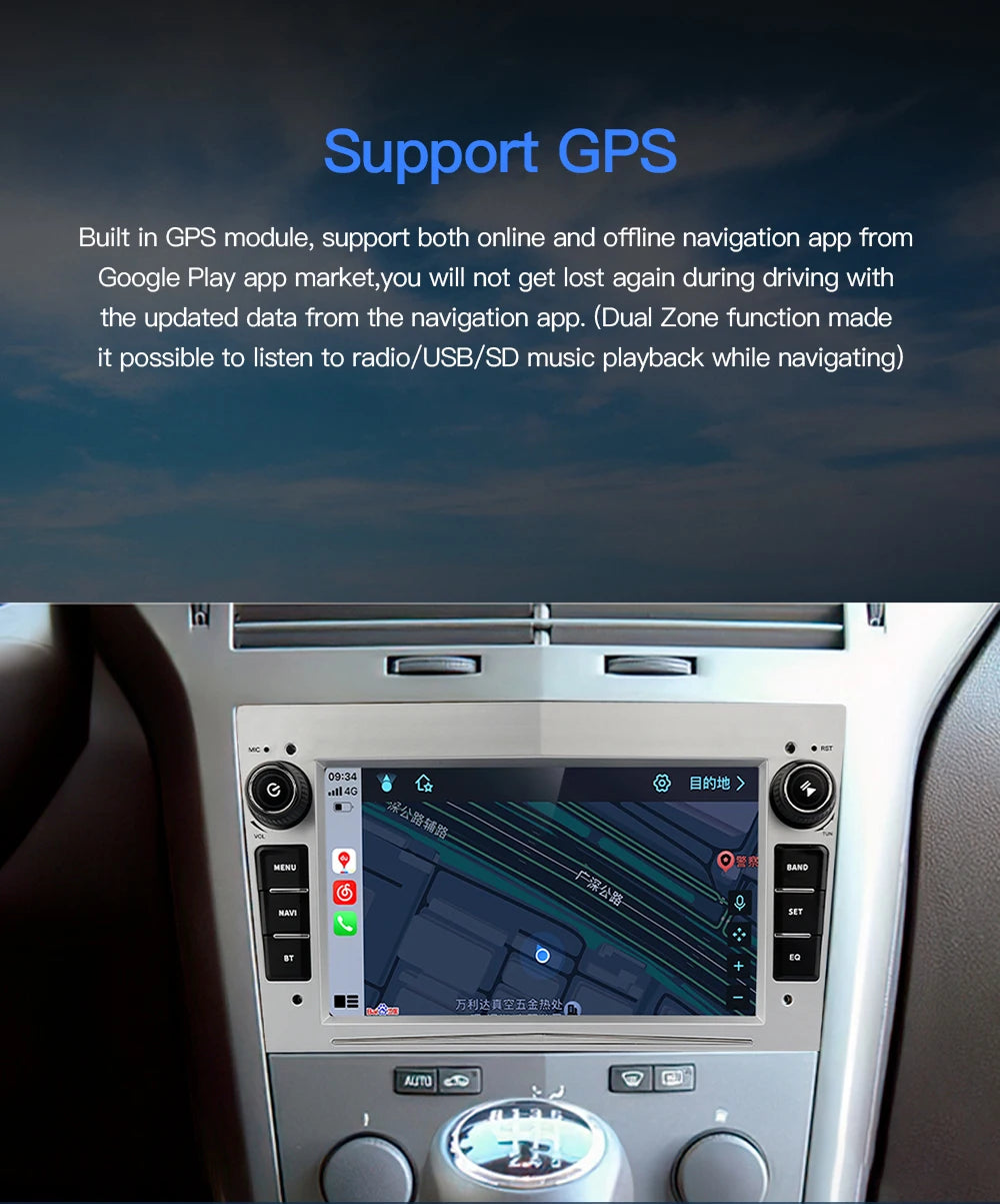 Kapud 7'' Android 12 Carplay AUTO For Opel Astra Stereo Antara Zafira Corsa Combo Vectra Car Radio Multimedia Video Player GPS