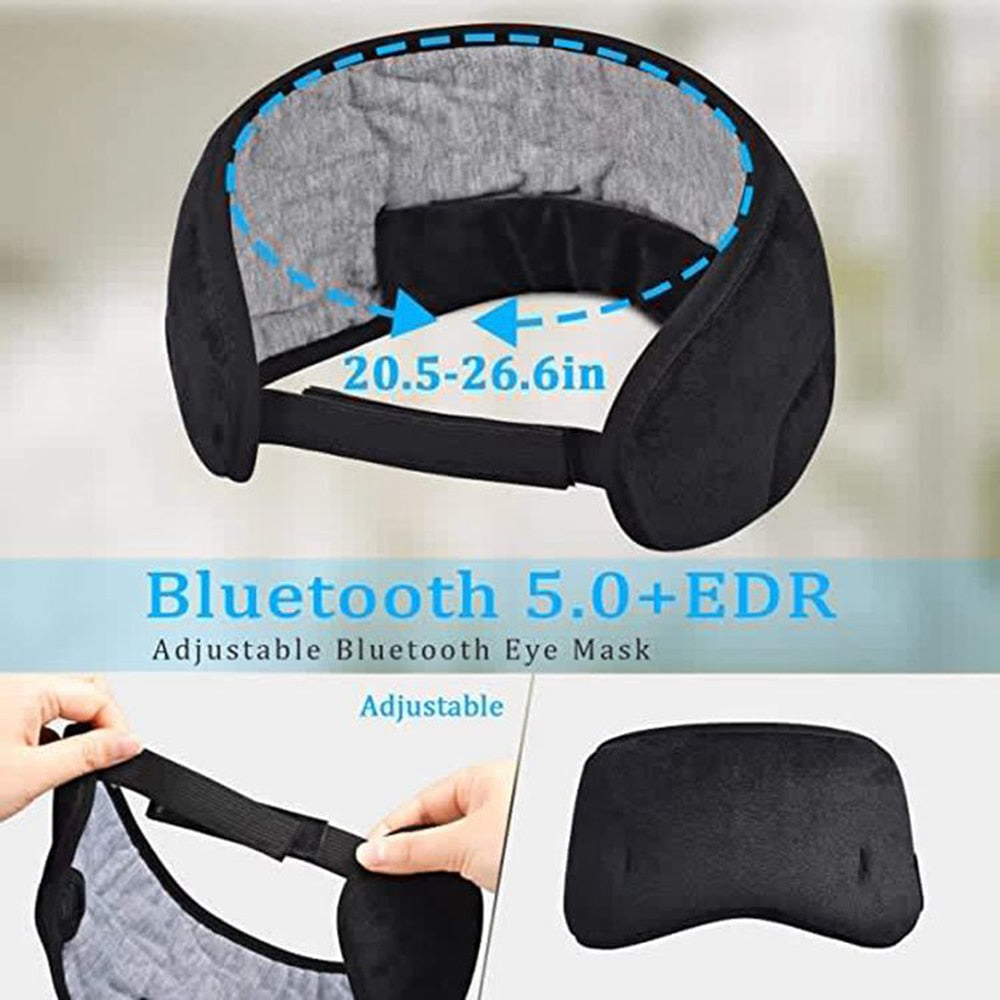 Bluetooth Sleeping Headphones Eye Mask Sleep Headphones Bluetooth Headband Soft Elastic Comfortable Wireless Music Earphones - RY MARKET PLACE